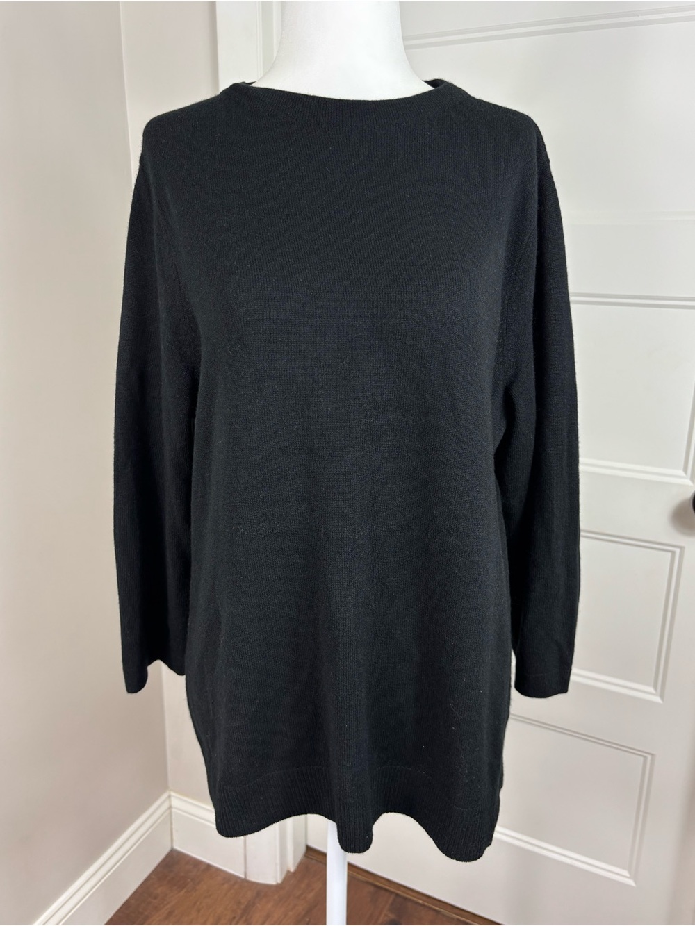 Talbots Black Cashmere 3/4 Sleeve Sweater Size XL
